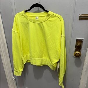 Lululemon Athletica Neon Yellow cropped Sweatshirt